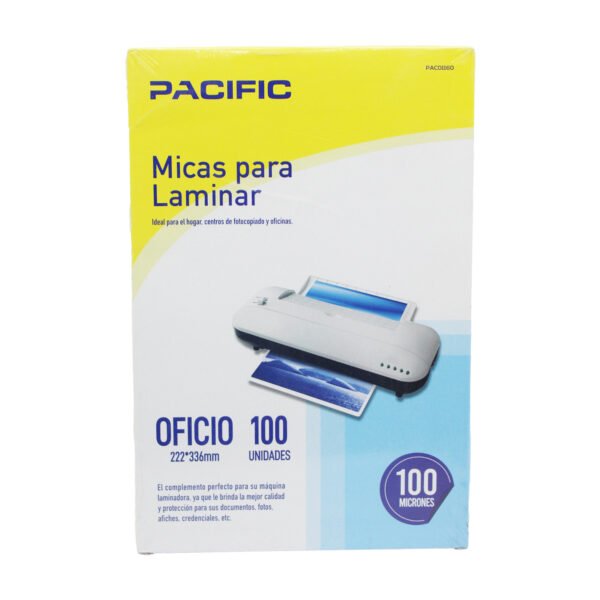 100 LAMINAS PARA TERMOLAMINADORA FORMATO OFICIO / 100MIC