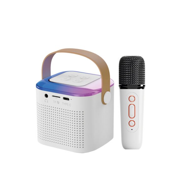 PARLANTE INALAMBRICO BLUETOOTH 5W CON MICROFONO INALAMBRICO KARAOKE - WHITE