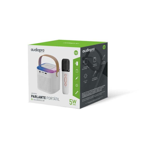 PARLANTE INALAMBRICO BLUETOOTH 5W CON MICROFONO INALAMBRICO KARAOKE - WHITE - Imagen 2