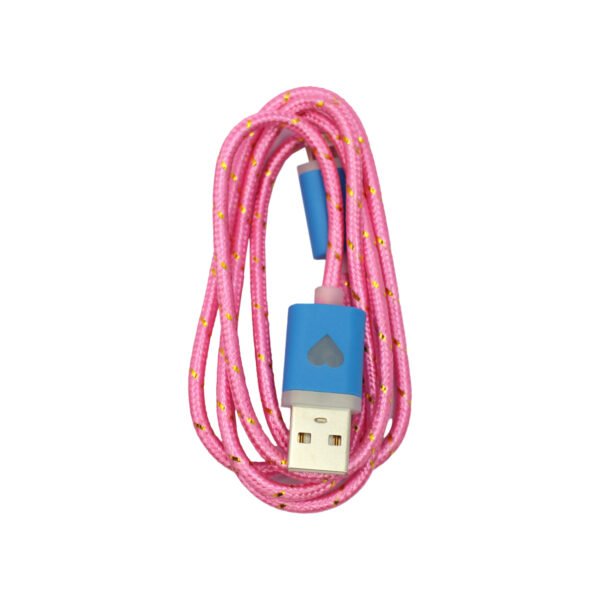 CABLE USB A LIGHTNING CON LUZ ROSADA, 50 CM, PINK - Imagen 3
