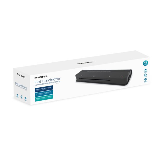 LAMINADORA A4 EN FRIO Y CALOR PACIFIC, VELOCIDAD 230MM/MIN, TAMAÑO 370X80X45MM, PRECALENTAMIENTO 1-2 MIN.