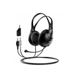 AUDIFONOS CON MICROFONO PHILIPS, AURICULARES DE PC, MICROFONO REGULABLE, COMPATIBLE CON SMARTPHONES, RANGO DE FRECUENCIA 15-2200HZ.