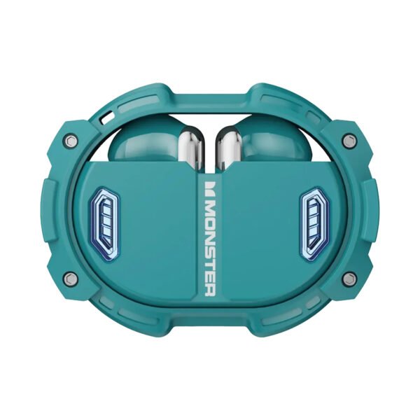 AURICULARES MONSTER INALAMBRICOS, BLUETOOTH 5.3, RESISTENTE A SALPICADURAS, CARGA RAPIDA, ESTUCHE 300MAH, 5 HORAS MUSICA. GREEN - Imagen 2