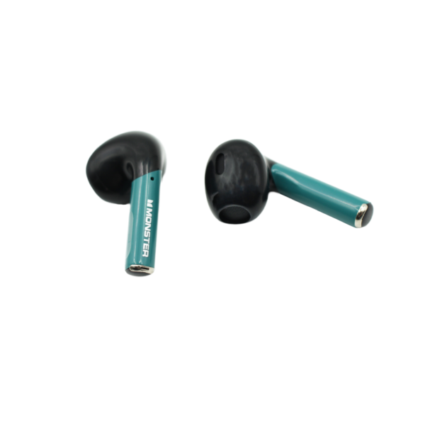 AUDIFONOS MONSTER BT 5.3, 10M DISTANCIA, 4H MUSICA, CARGA 1.5H, 300MAH ESTUCHE, 30MAH AURICULAR. GREEN - Imagen 3